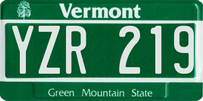 VT license plate YZR219