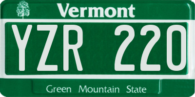 VT license plate YZR220