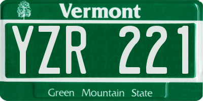 VT license plate YZR221