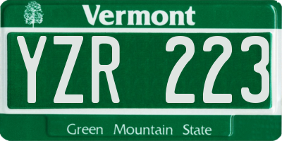 VT license plate YZR223