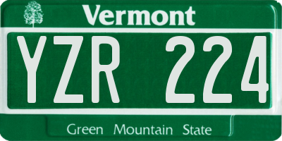 VT license plate YZR224