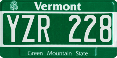 VT license plate YZR228