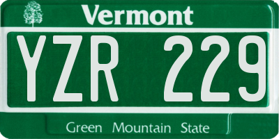 VT license plate YZR229