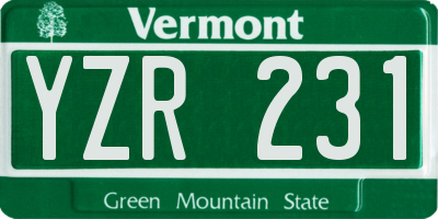 VT license plate YZR231