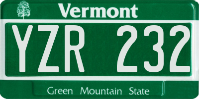 VT license plate YZR232