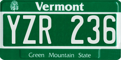 VT license plate YZR236
