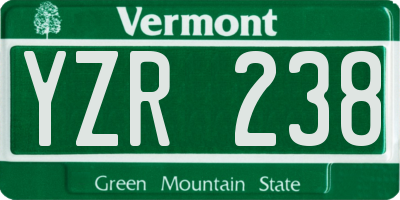 VT license plate YZR238