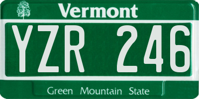 VT license plate YZR246