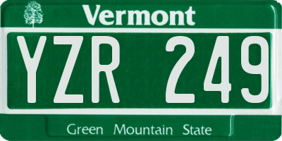 VT license plate YZR249