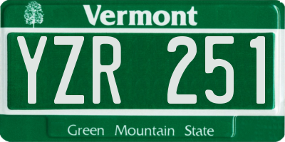 VT license plate YZR251