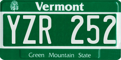 VT license plate YZR252