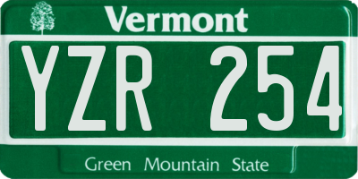 VT license plate YZR254