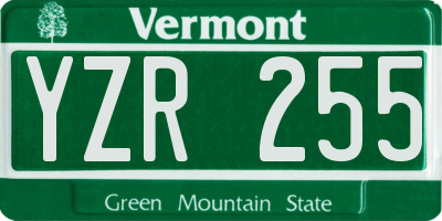 VT license plate YZR255
