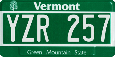 VT license plate YZR257