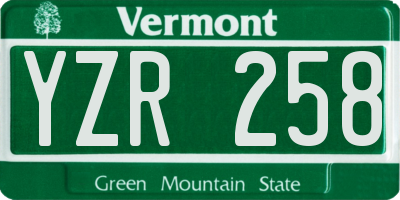 VT license plate YZR258