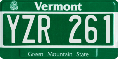 VT license plate YZR261