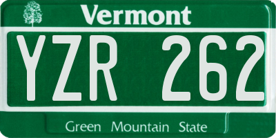 VT license plate YZR262