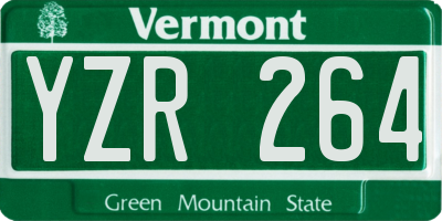 VT license plate YZR264