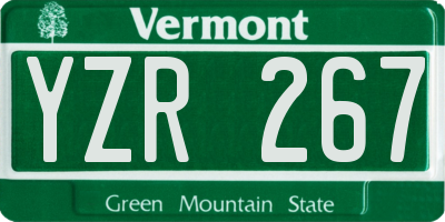 VT license plate YZR267