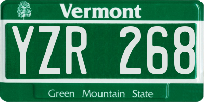 VT license plate YZR268