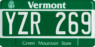 VT license plate YZR269