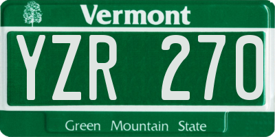 VT license plate YZR270
