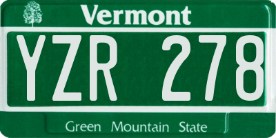 VT license plate YZR278