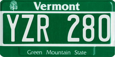 VT license plate YZR280