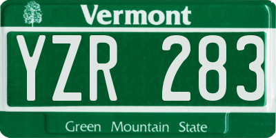 VT license plate YZR283