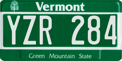 VT license plate YZR284
