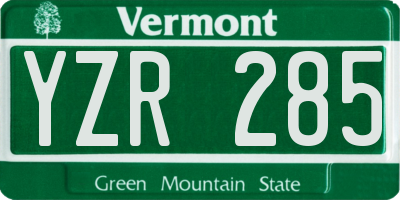 VT license plate YZR285