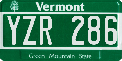 VT license plate YZR286