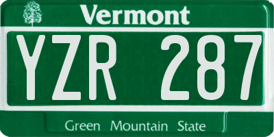 VT license plate YZR287