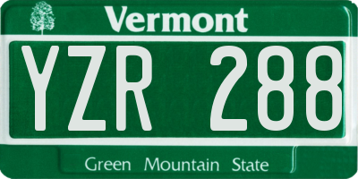 VT license plate YZR288