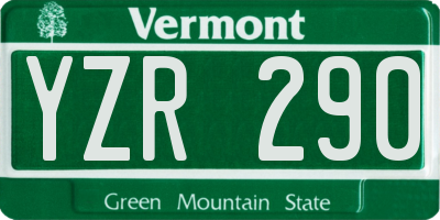 VT license plate YZR290