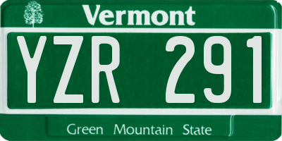VT license plate YZR291