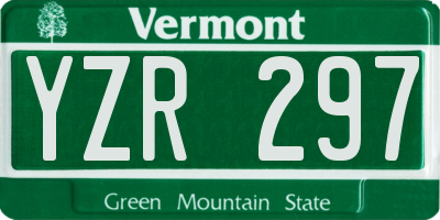 VT license plate YZR297