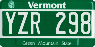 VT license plate YZR298
