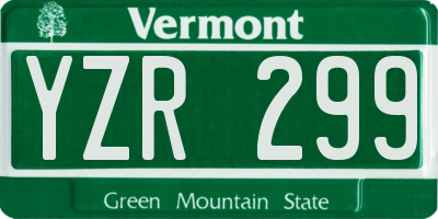 VT license plate YZR299