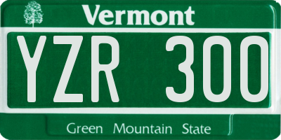 VT license plate YZR300