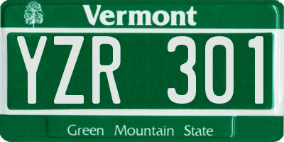 VT license plate YZR301