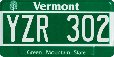 VT license plate YZR302