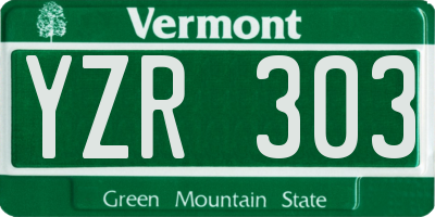 VT license plate YZR303