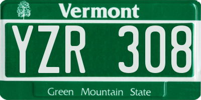 VT license plate YZR308