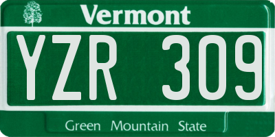 VT license plate YZR309