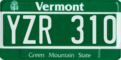 VT license plate YZR310
