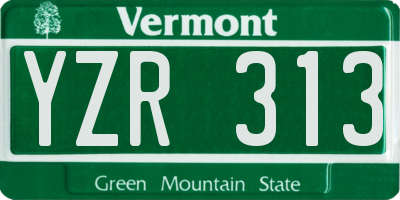 VT license plate YZR313