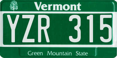 VT license plate YZR315