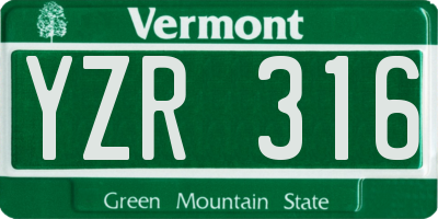 VT license plate YZR316