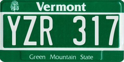 VT license plate YZR317